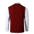 thumbnail image 3 of Bcfgryg Mens Autumn And Winter Fashion Casual Pullover Stripe Contrast Knitted Sweater Vest Sweaters For Men Red XL, 3 of 3