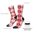 thumbnail image 2 of Yiaed Red Plaid Daisy Print Great elasticity Crew Socks Sports socks for Men and Women, 2 of 5