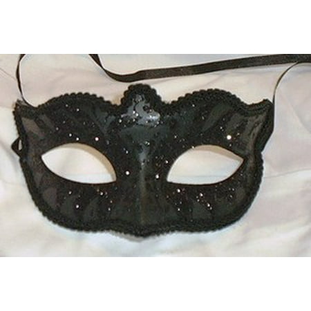 - Black Small Venetian Masquerade Mardi Gras Mask