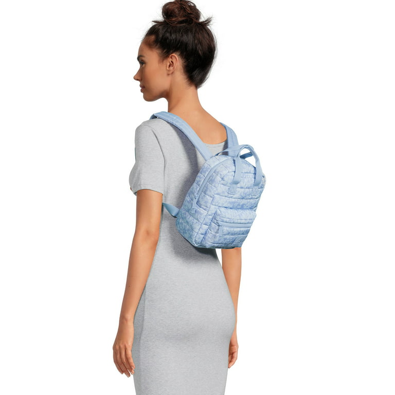 Reebok Women's Cameron Print Quilted Mini Backpack Blue 