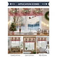 thumbnail image 6 of Valance Curtains for Kitchen Windows Santa Claus Red Christmas Hat Bow LeavesRod Pocket Valance Pink Gradient Retro LinenShort Window Curtain Topper for Bedroom Living Room Bathroom 42x12in, 6 of 7