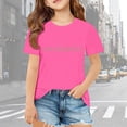 thumbnail image 2 of JAJAHO Girls Short Sleeve T Shirt Summer Oversized Tee Casual Letter Print Crew Neck Baggy Streetwear Shirts For Kids 3-14Y Soft Tops, 2 of 8