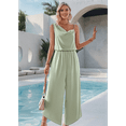 thumbnail image 2 of Sleeveless Wide-Leg Jumpsuit Green L, 2 of 9