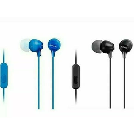 In-Ear Earbud Headset Headphones with MIC Special 2-Pack (Black and Blue) BJ8 28725-OR