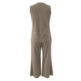 thumbnail image 5 of Baberdicy 2-Piece Lounge Set - Tank Top & Wide Leg Pants Casual Outfit Khaki Xl, Womens Daily Casual 2 Piece Solid Tank Tops Wide Leg Pants Outfits Sets, 5 of 6