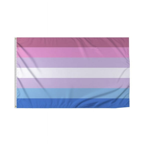 Promopatriot Bigender Pride Flag 3x5 Ft Printed 200D Nylon Brass Grommets Stitched Edges Fade Proof Sharp Colors - Pride Lgbtq Flag 3x5 Fts