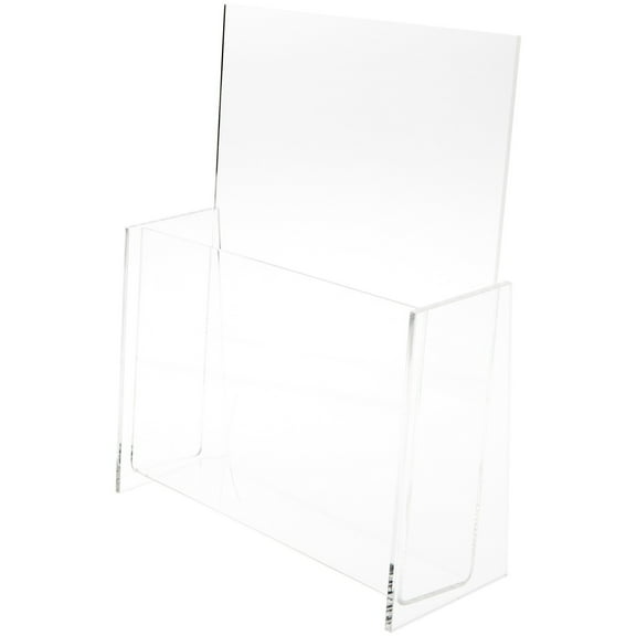 Plymor Clear Acrylic Paper Literature Holder (Countertop), Fits 8.5" x 11" Documents