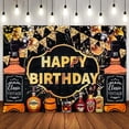 thumbnail image 5 of Fondo de cumpleaños con temática de whisky, fondo fotográfico vintage, decoración de fiesta en dorado y negro, pancarta para mesa de pastel para hombres, 30, 40 y 50 años, 5 of 5