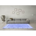 thumbnail image 3 of Ahgly Company Machine Washable Indoor Round Oriental Blue Traditional Area Rugs, 3' Round, 3 of 4