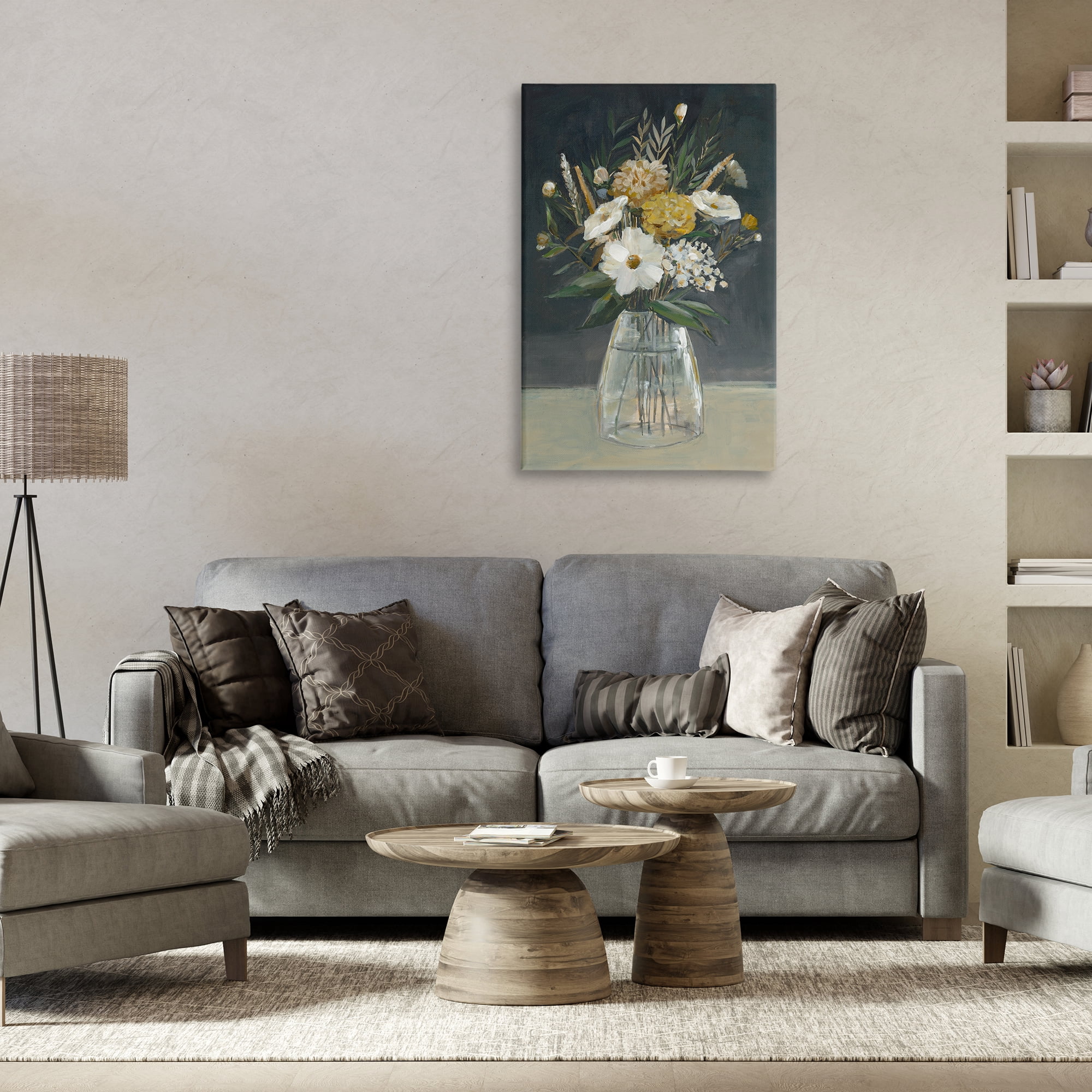 Stupell Industries Earthy Blooms Still Life Plants & Flowers Painting Wrapped Canvas Art Print Wall Art, 24 x 36