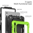 thumbnail image 3 of Dteck for Samsung Galaxy Tab S9 Case 11 Inch 2023 (SM-X710/X716B/X718U), Heavy Duty Shockproof Screen Protector Hard Rugged Cover with Kickstand, Crossbody Shoulder Strap, S Pen Holder,Green, 3 of 7