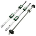 thumbnail image 1 of VEVOR Linear Guide Rail 2PCS HGR20-1000mm +4 Slide Blocks RM1605 BF/BK12 Nut CNC, 1 of 9