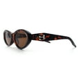 thumbnail image 6 of Womens Luxe Mod Fashion Oval Thick Plastic Sunglasses Tortoise - Brown, 6 of 8