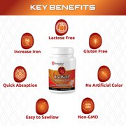 Irowell, The Power of Iron! Made with Ferrous Fumarate, Anion Ferrous Salt, 65mg, 100 Tablets, 100 Day Supply