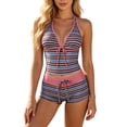 thumbnail image 3 of Tankini Swimsuits for Women with Shorts 2 Pieces Polka Dot Halter Y2K Coquette Cute Vintage Beach Bathing Suit, 3 of 7