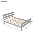 thumbnail image 3 of Full Size Platform Bed, Solid Wood Platform Bed Frame with Headboard and Footboard, Low Bed Frame Bedroom Furniture with Sturdy Slats Support and Legs, Mattress Not Included, Gray, 3 of 7