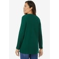 thumbnail image 2 of Woman Within Plus Size Embroidered Thermal Henley Tee, 2 of 5