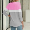 thumbnail image 5 of Endives Women's Long Sleeve T-shirt V Neck Tops Color Block/Solid Shirts Basic Summer Tees Womens Long Sleeve Tops, 5 of 7