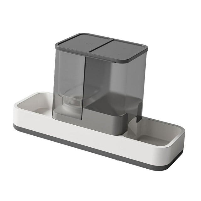 Juego de dispensador de agua y comida 2 en 1, platos para perros y gatos, alimentador de comida para mascotas por gravedad para gris Yuyangstore Dispensador Automático