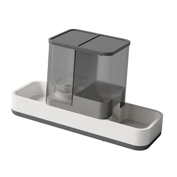 Juego de dispensador de agua y comida 2 en 1, platos para perros y gatos, alimentador de comida para mascotas por gravedad para gris Yuyangstore Dispensador Automático
