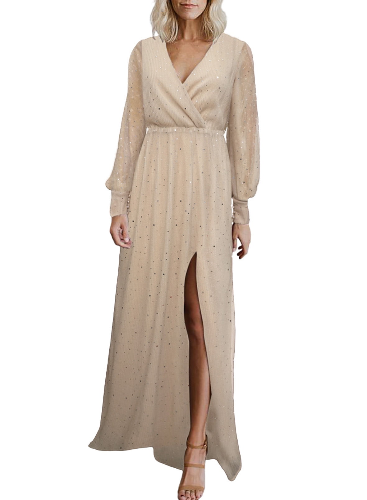 Eytino Women's V Neck Maxi Dress Formal Gown Evening Dresses Long