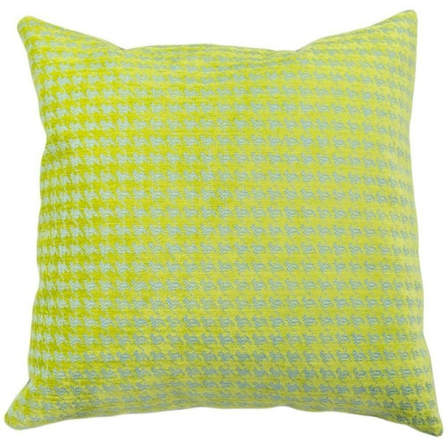 Homeport decorative pillow featuring a yellow and light blue houndstooth pattern