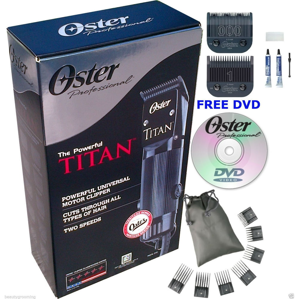OSTER Titan 2 Speeds Professional Hair Clipper 76076310 + Universal 7