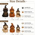 thumbnail image 5 of 6-Piece Halloween Decorations Vintage Witch Cat & Dog Figurines, Rustic Fall Tabletop Decor Set, Cute Spooky Animal Statues for Indoor Autumn Home Mantel Room Display, 5 of 13