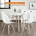 thumbnail image 6 of Costway Set of 4 Plastic Hollow Out Chair Mid Century Modern Wood-Leg Seat White, 6 of 12