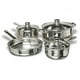 thumbnail image 1 of Concord Cookware Juego de utensilios de cocina de acero inoxidable de 7 piezas, incluye ollas y sartenes, 1 of 5