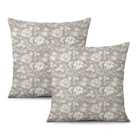 Grey Embroidery Pillow Covers 18x18 Inch Linen Decorative Square Throw Pillow Covers for Home Sofa Bedroom Outdoor Indoor