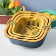 thumbnail image 1 of Ganfancp Six-Piece Kitchen Washbas In Double-Layer Basket Vegetable And Fruit Multi-Functional Plastic Washing Basket Clearance Sales Today Deals Prime, 1 of 7