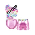 thumbnail image 2 of iiniim Kids Girls Gymnastics Outfits Athletic Tank Top Leotard and Shorts Tracksuit Set Ballet Dance Costumes Pink 6, 2 of 7