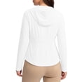 thumbnail image 5 of Hfnxid Sun Shirts for Women Lightweight UPF 50+ Long Sleeve Hoodies Quick Dry Full Zipper Blouses Outdoor Athletic Top White M, 5 of 8