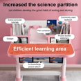 thumbnail image 6 of Thehsnt Adjustable Kids Study Desk & Chair Set - Ergonomic with Bookshelf, Storage & Fun Designs (Blue/Pink), 6 of 11