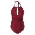 thumbnail image 3 of Zanarzt Bathing Suit for Maternity Swimsuits V Neck Pregnancy Swimwear Maternity Bikini Red,L, 3 of 8