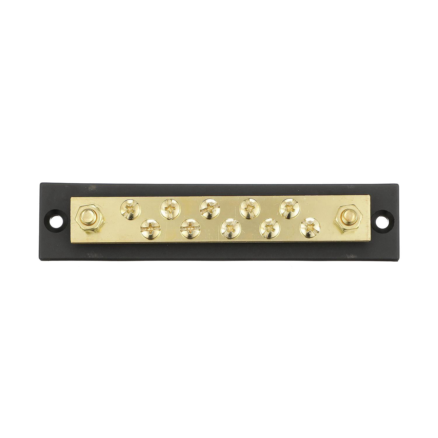 Seachoice Terminal Block with Brass Stud Terminals and Hex Nuts 10 Gang
