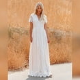 thumbnail image 3 of IDOPIP Women’s Casual Boho Floral Lace V-Neck Dress Embroidery Cocktail Maxi Dress Wedding Evening, 3 of 8