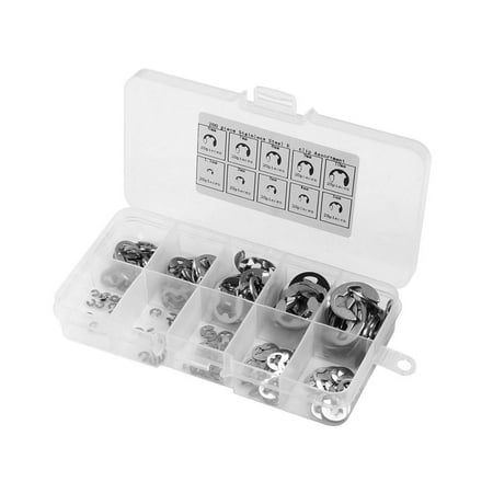 

200Pcs 1.5mm-15mm 304 Stainless Steel E-Clip Circlip External Retaining Snap Ring Assortment Set
