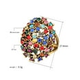 thumbnail image 2 of Kachbutis Personalization Vintage Rings for Women Flower Big Cocktail Statement Ring Retro Jewelry Size 9, 2 of 3