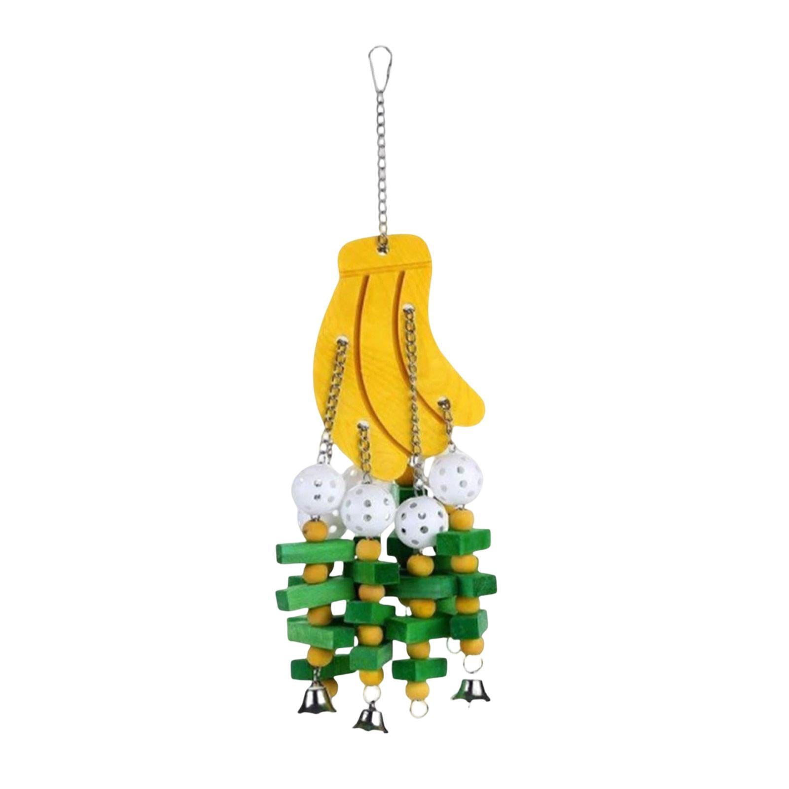 Serenable Parrot Chewing Toy Bird Toy with Hook Boredom Breaker Hanging Cage Accessory for Cockatiels Budgie Conures Lovebird Cockatoos