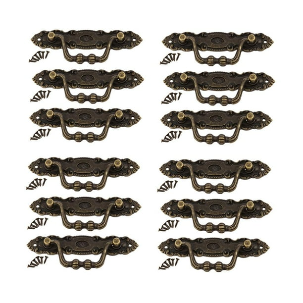 6/9/10 Uds., Manija de Bronce Antigua pa Puerta , pa Joyero , 12 pieza ,6x2x3,5 cm BLESIY Tiradores de puerta antiguos