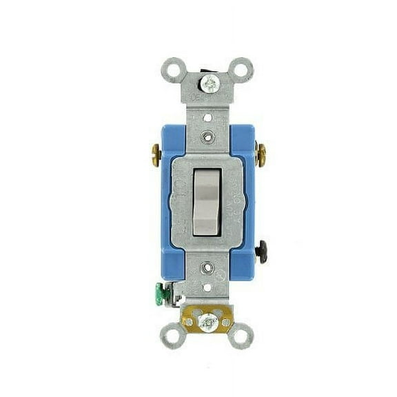Leviton 1203-2GY Gray Industrial Grade Three Way Toggle Light Switch 15A