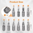 thumbnail image 2 of Uxcell 10pcs Puntas de Destornillador Phillips Pozi Ranurado PH0 PH1 PH2 PH3 PH4 PZ2 SL4 SL5 SL6 Acero S2 Vástago Hexagonal de 1/4" Puntas Magnéticas para Taladro Eléctrico con Soporte de Puntas, 2 of 7