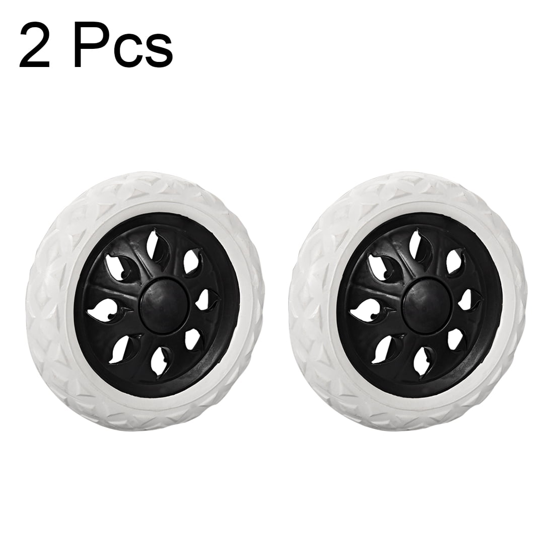 QFDM Alloy Durable Shopping Cart Wheel 2 Pcs Replaceable Shopping Basket Cart 4.4 Wheels Red Black Rubber Plastic Red Black 296g Good Replacement Stainless Steel Pulley 
