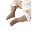 thumbnail image 3 of Baby Girl Eyelet Ruffle Lace Socks Cable Knit Non-Slip Hosiery Tube Stockings Dressy Long Socks for Infants Toddler Girl 0-3T, 3 of 10