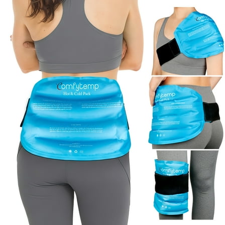 Comfytemp Large Ice Pack for Back Pain, Reusable Gel Hot Cold Therapy for Lumbar, Hips, Knee, Shoulder