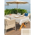 thumbnail image 6 of 60x120 Inch Outdoor Tablecloth with Umbrella Hole Zipper Rectangle White Striped Grid Rectangular Tablecloths Waterproof Modern Simple Vertical Stripes Beige Patio Table Cloth Cover for Picnic, 6 of 8