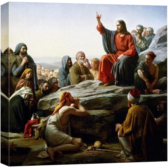 wall26 - The Sermon on The Mount by Carl Heinrich Bloch - Canvas Print Wall Art Famous Painting Reproduction - 16" x 16"