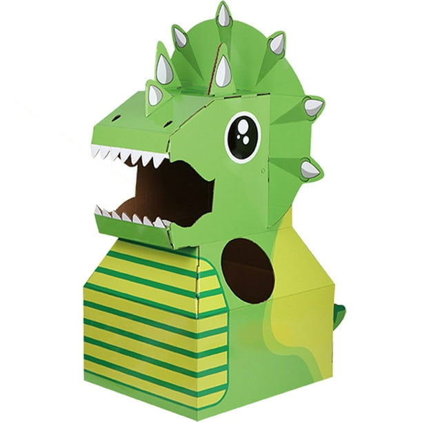 Caja De Cartón De Cartón De Juguete Usable Diy Animal De Dibujos Animados Dinosaurio Elefante Tiburón Para Niños Muyoka Hogar